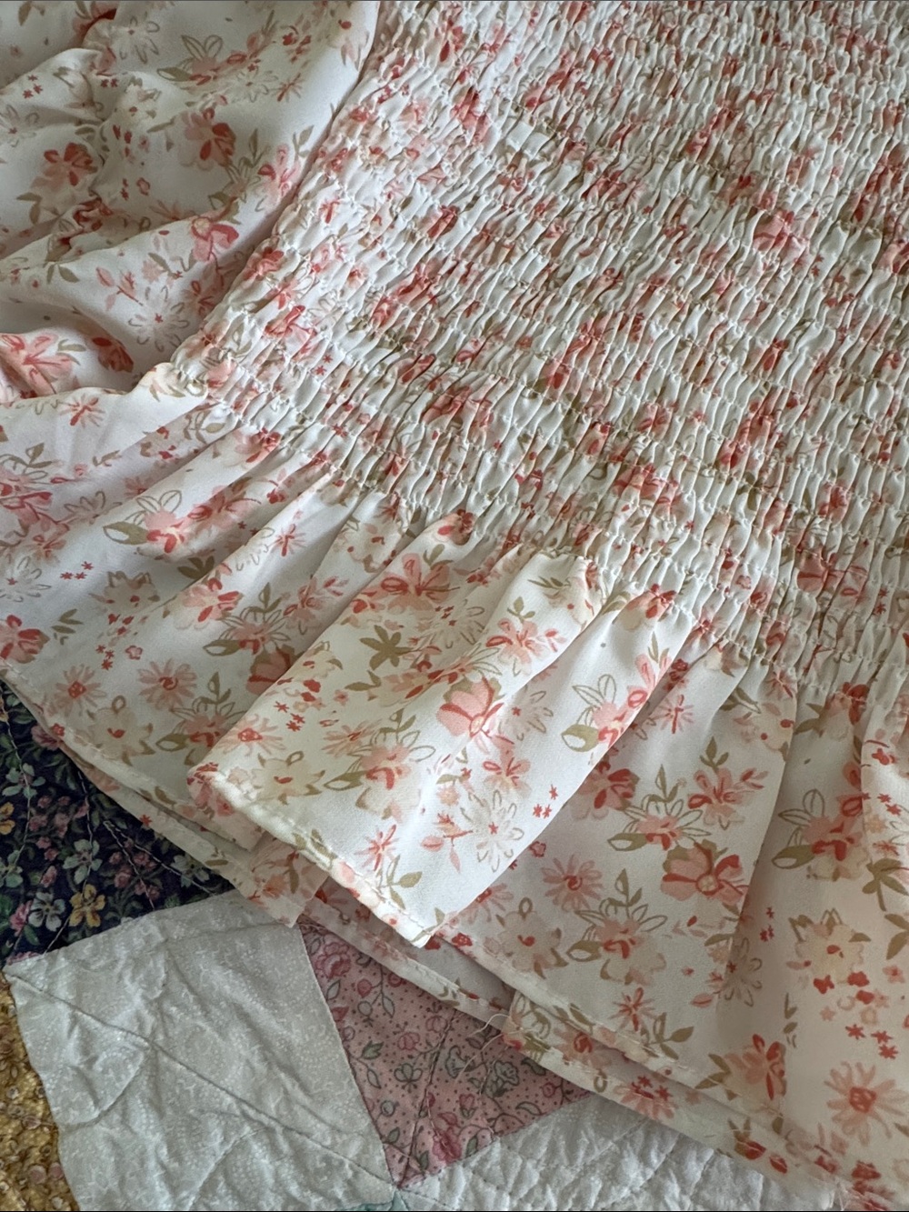 Pink Ruched Floral Top - Picture 7 of 8